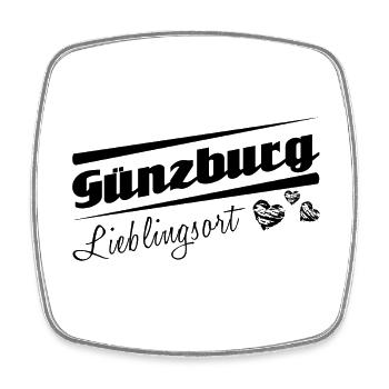 Günzburg - Lieblingsort mit Stadtnamen - Viereckiger Kühlschrankmagnet - Weiß - Vorne
