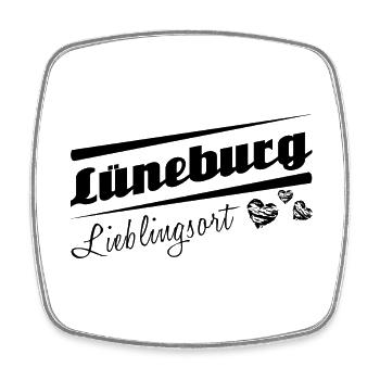 Lüneburg - Lieblingsort mit Stadtnamen - Viereckiger Kühlschrankmagnet - Weiß - Vorne