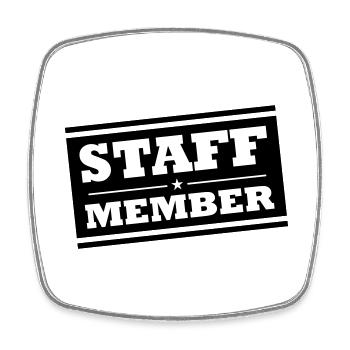 Staff Members - Square fridge magnet - white - Front