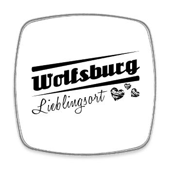 Wolfsburg - Lieblingsort mit Stadtnamen - Viereckiger Kühlschrankmagnet - Weiß - Vorne