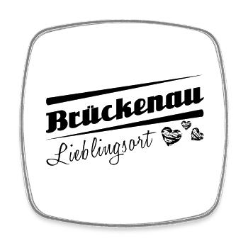 Brückenau - Lieblingsort mit Stadtnamen - Viereckiger Kühlschrankmagnet - Weiß - Vorne