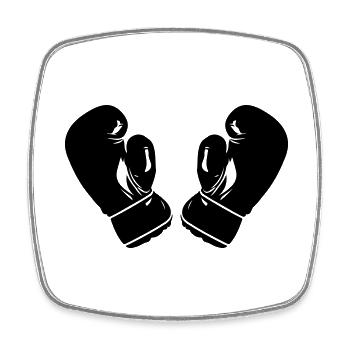 Gants de boxe Symbole Sports de boxe - Magnet carré - blanc - Devant