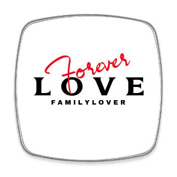 Love You Forever Family lover - Viereckiger Kühlschrankmagnet - Weiß - Vorne
