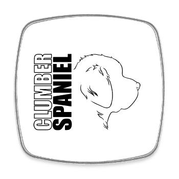Clumber Spaniel Profile Dogs Dog Wilsigns - Square fridge magnet - white - Front