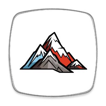 Symbole de l’alpiniste des montagnes - Magnet carré - blanc - Devant