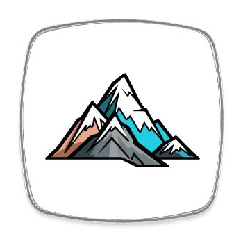 Berge Bergsteiger Symbol - Viereckiger Kühlschrankmagnet - Weiß - Vorne