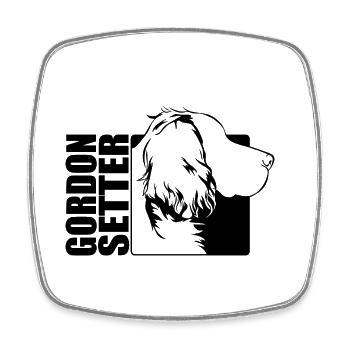 Gordon Setter Profile Dogs Dog Wilsigns - Square fridge magnet - white - Front