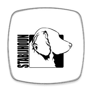 Stabijhoun Profile Dogs Dog Wilsigns - Square fridge magnet - white - Front