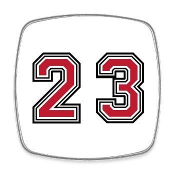 23 symbole numérique - Magnet carré - blanc - Devant