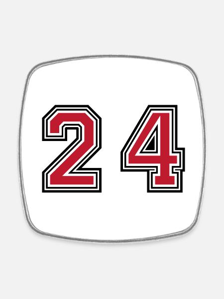 24 symboles numériques - Magnet carré - blanc