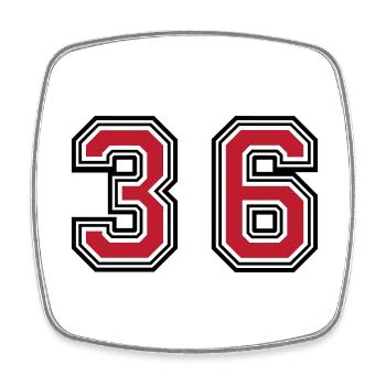 36 Symbole numérique - Magnet carré - blanc - Devant