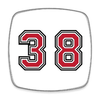 38 number symbol - Square fridge magnet - white - Front