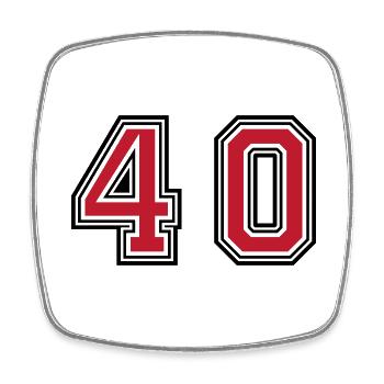 Symbole de 40 chiffres - Magnet carré - blanc - Devant