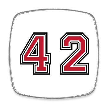 42 Zahl symbol - Viereckiger Kühlschrankmagnet - Weiß - Vorne