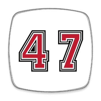 47 Symbole numérique - Magnet carré - blanc - Devant