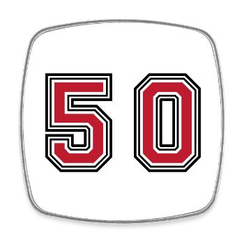 50 number symbol - Square fridge magnet - white - Front