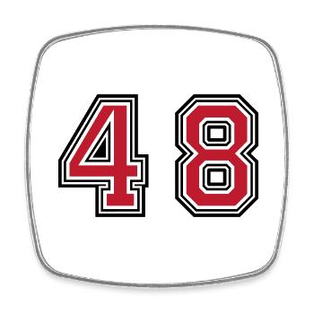 48 symbole numérique - Magnet carré - blanc - Devant