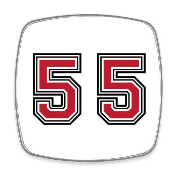 55 Symbole numérique - Magnet carré - blanc - Devant