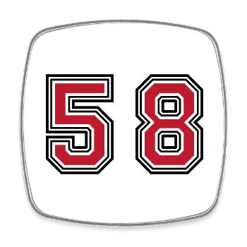 58 Number Symbol - Square fridge magnet - white - Front