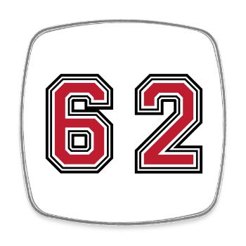 62 Symbole numérique - Magnet carré - blanc - Devant