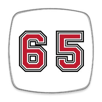 65 Number Symbol - Square fridge magnet - white - Front