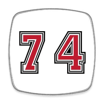 74 Number Symbol - Square fridge magnet - white - Front