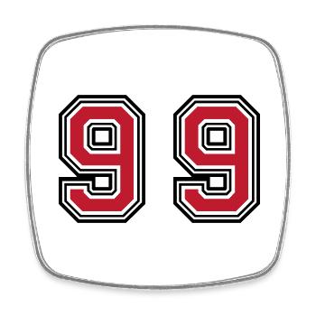 99 Symbole numérique - Magnet carré - blanc - Devant