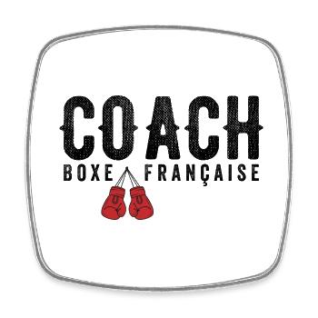 Coach Boxe Française Entraineur de Boxe Française - Magnet carré - blanc - Devant