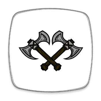 Axe Element - Square fridge magnet - white - Front