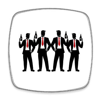 Groom Team Bachelor Bachelor - Square fridge magnet - white - Front