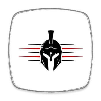 Spartan Helmet Warrior Gladiator - Square fridge magnet - white - Front