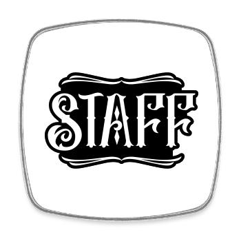 Staff Mitglied - Viereckiger Kühlschrankmagnet - Weiß - Vorne