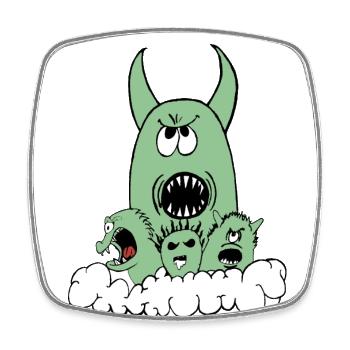 Cute Yet Terrifying Monster Crew - Square fridge magnet - white - Front