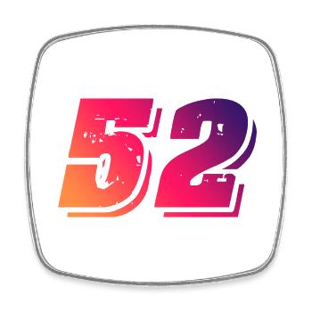 52 Number Symbol - Square fridge magnet - white - Front