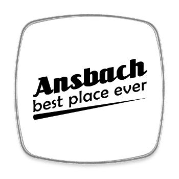 Ansbach - Stadt best place ever - Viereckiger Kühlschrankmagnet - Weiß - Vorne