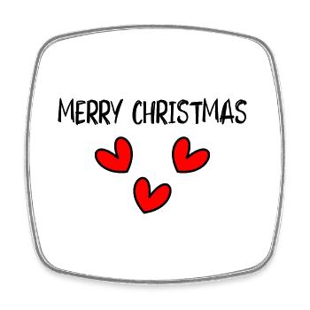 CHRISTMAS. MERRY CHRISTMAS. MERRY CHRISTMAS. NEW YEAR’S DAY - Square fridge magnet - white - Front