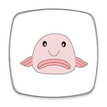 Blobfish fish comic ugly fish - Square fridge magnet - white - Front