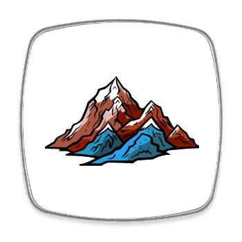 Berge Symbol Natur - Viereckiger Kühlschrankmagnet - Weiß - Vorne