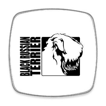 Noir Russe Terrier Profil Chiens Chien Wilsigns - Magnet carré - blanc - Devant