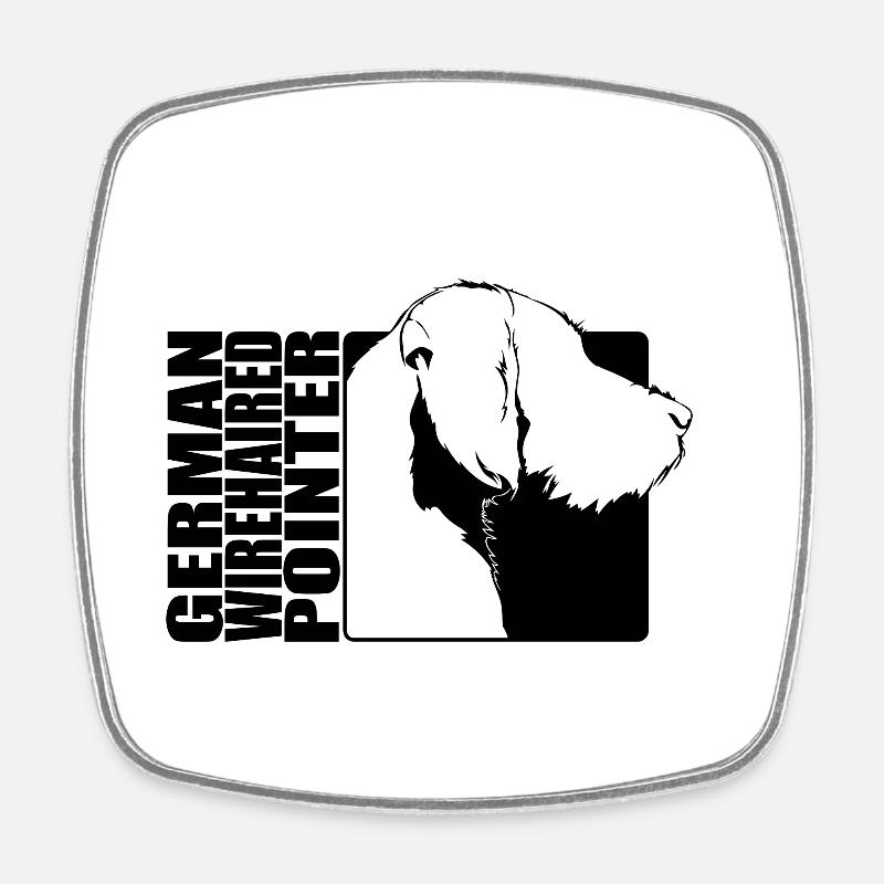 German Wirehaired Pointer Profil Jagdhund Wilsigns - Viereckiger Kühlschrankmagnet - Weiß
