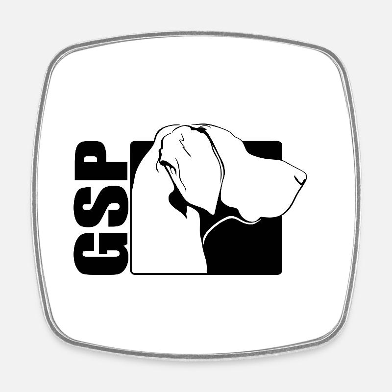 GSP German Shorthaired Pointer Profile Wilsigns - Square fridge magnet - white