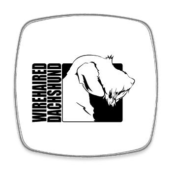 Teckel à poil dur Profil Chiens Chien Wilsigns - Magnet carré - blanc - Devant