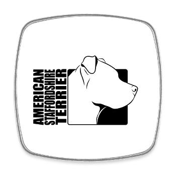 American Staffordshire Terrier Profile Wilsigns - Square fridge magnet - white - Front
