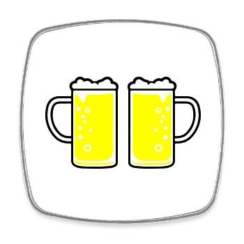 Verre à bière Chope de bière Bière - Magnet carré - blanc - Devant