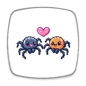 Tarantula Paar Liebe Spinne Verliebt - Viereckiger Kühlschrankmagnet - Weiß - Vorne
