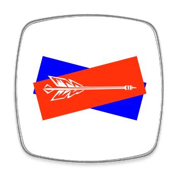 Dartpfeile Symbol Darts Team - Viereckiger Kühlschrankmagnet - Weiß - Vorne
