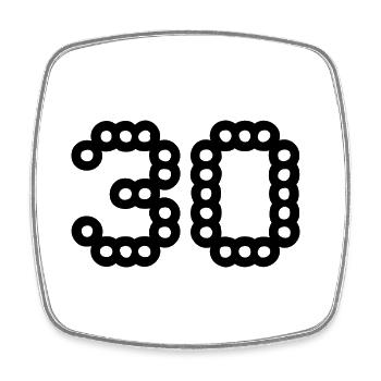 30. 30 YEARS. 30th ANNIVERSARY. 30 YEARS ANNIVERSARY. - Square fridge magnet - white - Front