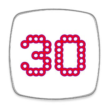 30. 30 YEARS. 30th ANNIVERSARY. 30 YEARS ANNIVERSARY. - Square fridge magnet - white - Front