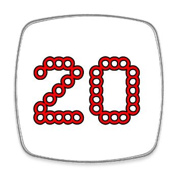 20. 20 YEARS. 20th ANNIVERSARY. 20 YEARS ANNIVERSARY. - Square fridge magnet - white - Front