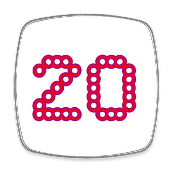 20. 20 YEARS. 20th ANNIVERSARY. 20 YEARS ANNIVERSARY. - Square fridge magnet - white - Front